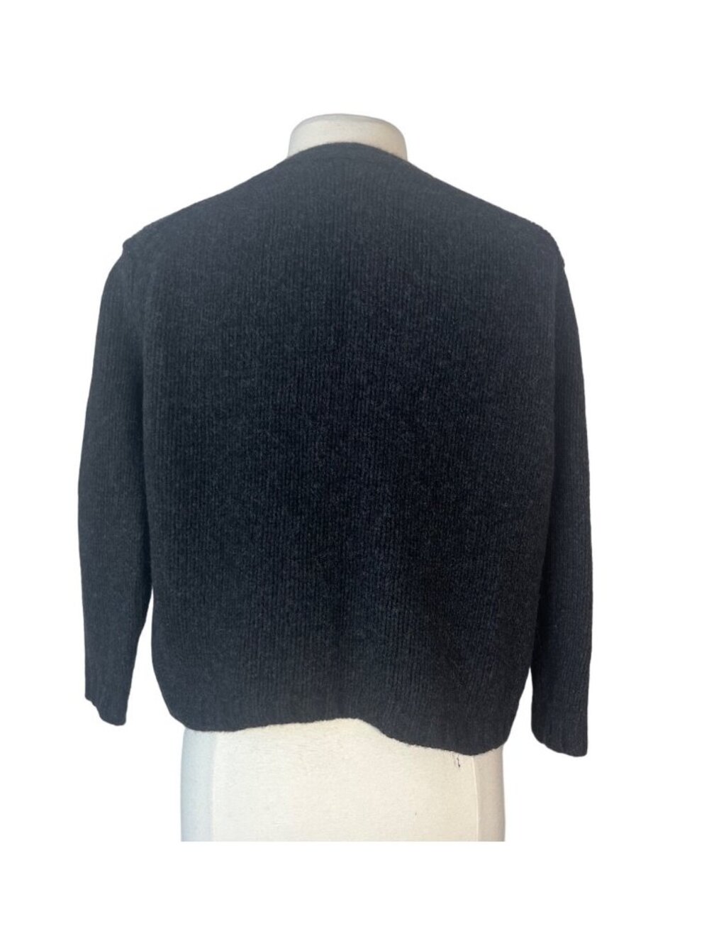 Vince Open Front Cardigan Sweater Wool Blend XS Black Cropped Pockets - Picture 2 of 10